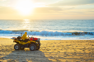 Image showing Lifeguard baggi beach. Nazare, Portugal