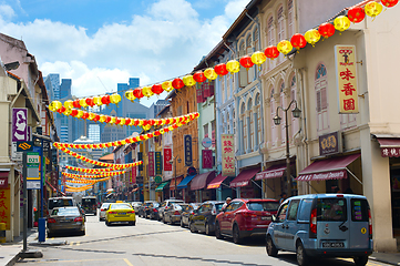 Image showing Decorated Chinatown street in Singapore