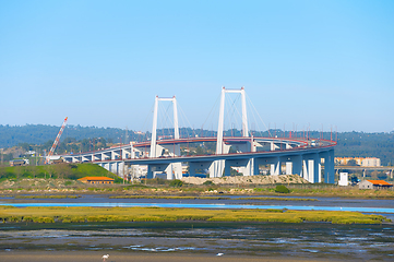 Image showing Road overpass  Mondego river Portugal