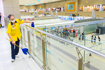 Image showing Cleaning service work airport Thailand