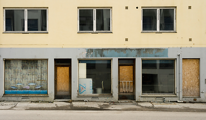 Image showing facade of an old abandoned building