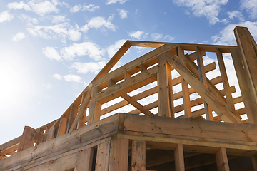 Image showing construction of a new frame house