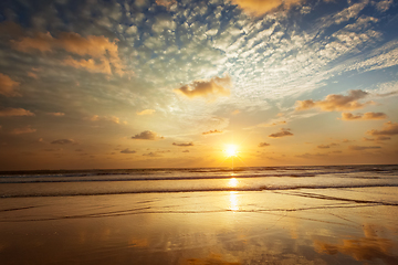 Image showing Sunset on Baga beach. Goa