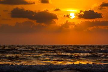 Image showing Sunset on Baga beach. Goa