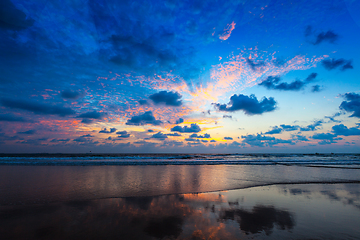 Image showing Sunset on Baga beach. Goa