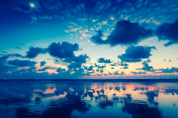 Image showing Sunset on Baga beach. Goa