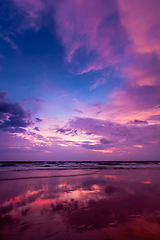 Image showing Sunset on Baga beach. Goa