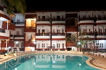 Image showing Pool in luxury resort at night