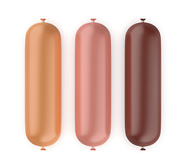 Image showing Three different sausages