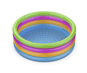 Image showing Colorful childrens inflatable pool