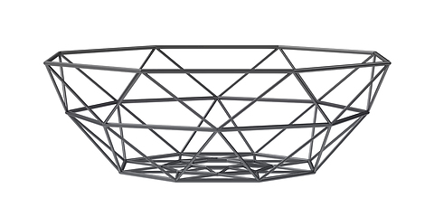 Image showing Matte black mesh fruit basket