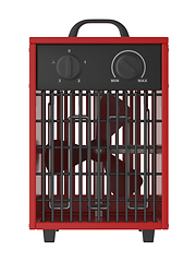 Image showing Red industrial fan heater