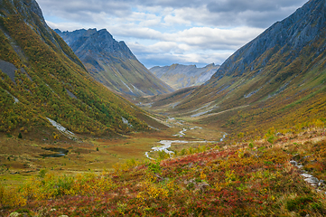 Image showing autumn colors in a valley in the mountains