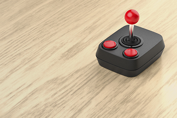 Image showing Black retro joystick