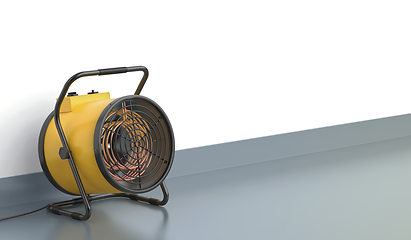 Image showing Industrial cylinder shaped electric fan heater