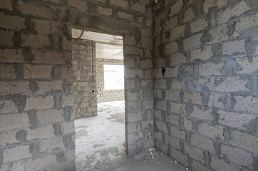 Image showing Construction of an individual residential building, view of the doorway to the room