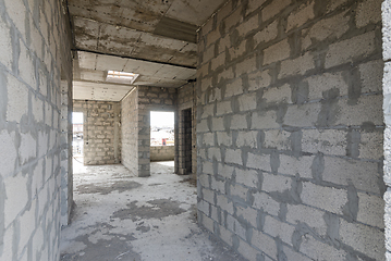 Image showing Construction of an individual residential building, a corridor from the front door to the rooms