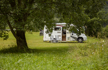 Image showing Family vacation travel RV, holiday trip in motorhome