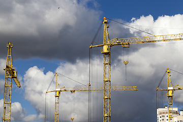 Image showing yellow construction cranes