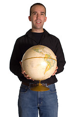 Image showing Man Offering The World