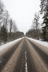 Image showing Snow drifts in winter