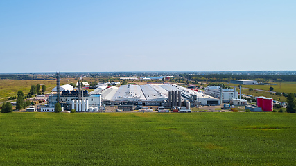 Image showing Velyka Dymerka, Ukraine - April 30, 2018: Coca-Cola bottling plant in Velyka Dymerka, Ukraine. Coca Cola is an American multinational food, snack and beverage corporation