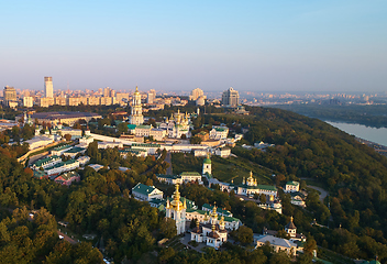 Image showing Panorama of Kyiv from Mother Motherland statue with Kyiv-Pechersk Lavra in Kyiv, Ukraine