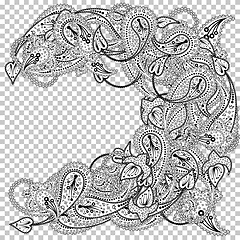 Image showing Paisley pattern with frame