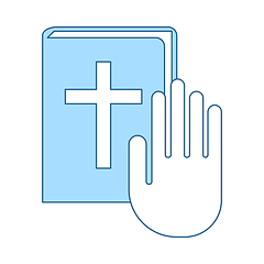 Image showing Hand On Bible Icon