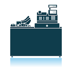 Image showing Supermarket Store Counter Desk Icon