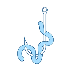 Image showing Icon Of Worm On Hook