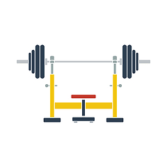 Image showing Icon Of Bench With Barbell