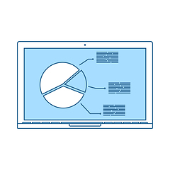 Image showing Laptop With Analytics Diagram Icon