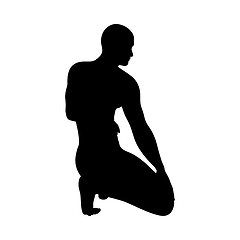 Image showing Sitting Pose Man Silhouette