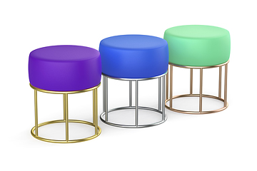 Image showing Three stools with different colors