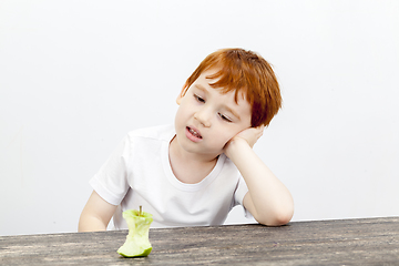 Image showing boy and apple