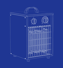 Image showing 3D model of industrial fan heater
