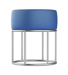 Image showing Blue leather stool