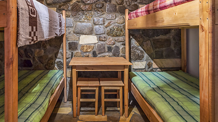 Image showing Bedroom in a Wooden Chalet