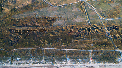 Image showing aerial view, Ngorongoro crater, natron lake, Tanzania, Africa