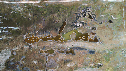 Image showing aerial view, Ngorongoro crater, natron lake, Tanzania, Africa