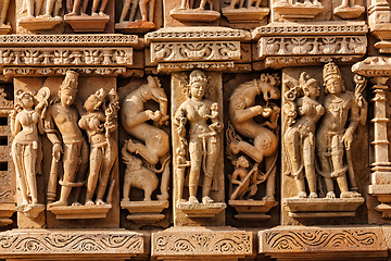 Image showing Sculptures on Adinath Jain Temple, Khajuraho