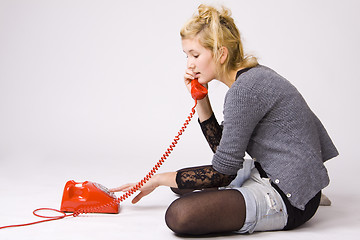 Image showing red telephone