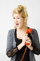 Image showing red telephone