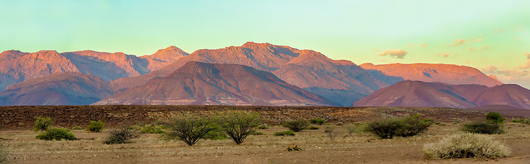 Image showing sunrise in Brandberg Mountain, Namibia, Africa