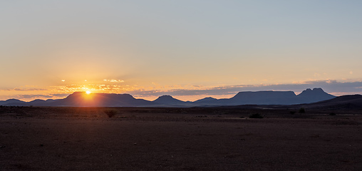 Image showing sunrise in Brandberg Mountain, Namibia, Africa