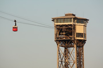 Image showing Aerial tramway in Barcelona