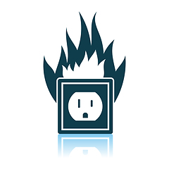Image showing Electric Outlet Fire Icon