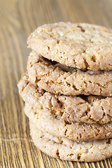 Image showing heap of round whole wheat cookies