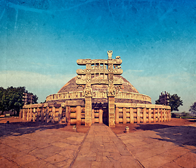 Image showing Great Stupa. Sanchi, Madhya Pradesh, India